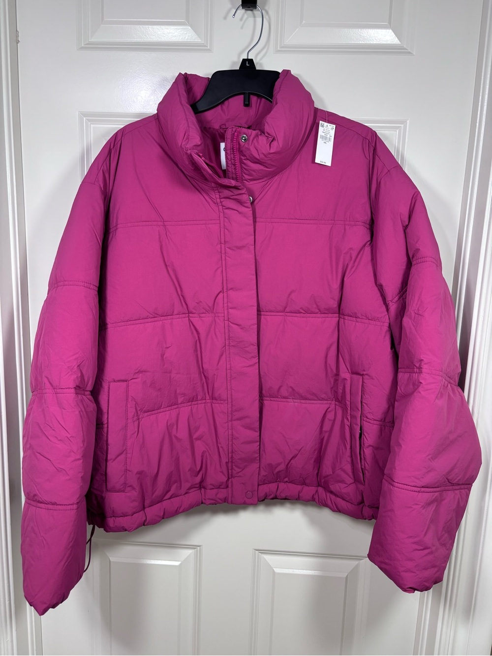NWT Old Navy Water-Resistant Full Zip Puffer Jacket Women’s XXL Berry Thimble